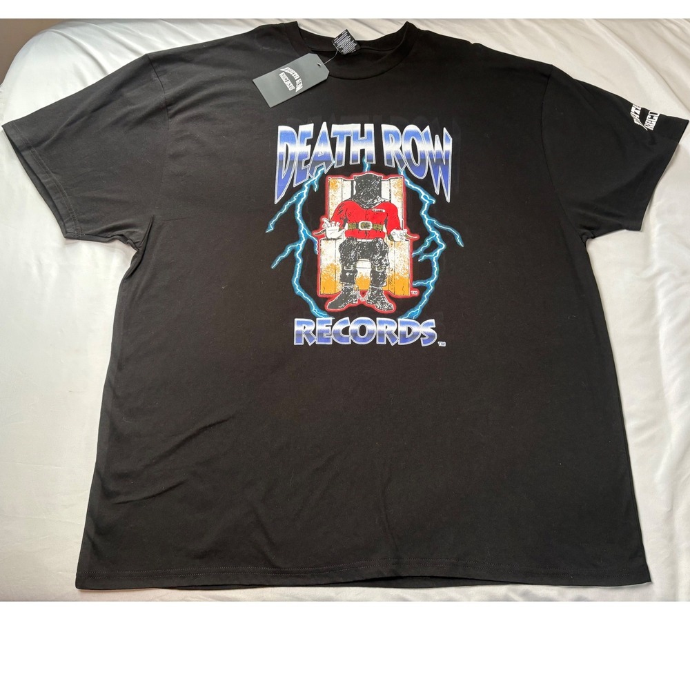 Death Row Records T-Shirt Mens 4XL Black New Electric Chair Graphic Tee